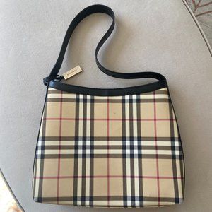 Burberry Nova Check Tote Shoulder Bag in Coated Canvas